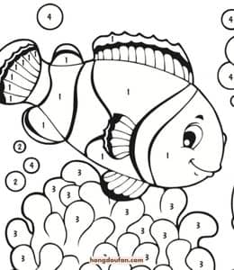 生活在珊瑚海葵中的小丑鱼！10张海底世界小鱼们的卡通幼儿涂色图片！