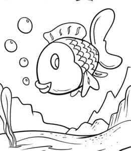 10张海底小鱼鲸鱼海豚海星乌龟海马有趣的生物卡通涂色图片！