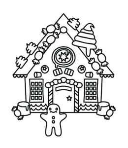 10张最可爱的姜饼小人糖果屋瞌睡的圣诞老人圣诞节主题涂色简笔画！