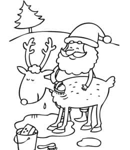 10张圣诞老人和鲁道夫完美可爱的圣诞节涂色图片下载