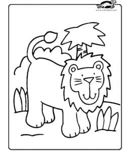 7张可爱大狮子恐龙刺猬母鸡有趣的幼儿填色简笔画下载大全