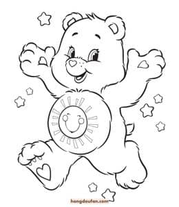 10张爱心音乐小熊《Care Bears》圆滚滚的可爱小熊卡通涂色大全！