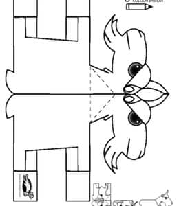 11张小恐龙小公主小山羊小猫咪大狮子更多有趣的立体纸模型图纸下载！