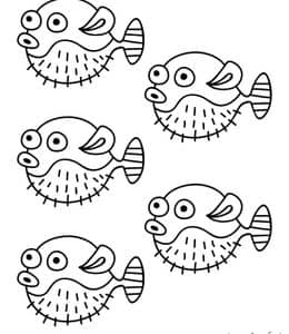 为幼小孩子准备的简单可爱10张小鱼宝宝刺豚宝宝图色简笔画