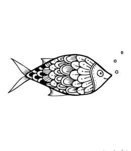 10张爱吐泡泡的可爱小鱼幼儿卡通涂色图片简笔画！