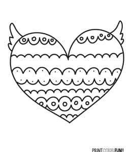 10张爱心形状的曼陀罗免费涂色剪纸手工图纸下载！