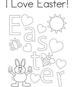 l Love Easter! 10张豆子小鸡彩蛋有趣的专注力涂色描红练习题！