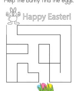 Help the bunny find the eggs. 10张小兔子的迷宫游戏更多专注力练习题！