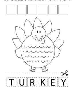 TURKEY！9张复活节主题火鸡南瓜派有趣的单词描红作业题！