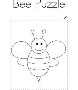 Bee Puzzle! 9张有趣的蜜蜂Bee手工图纸及更多Bee英文描红涂色练习题！