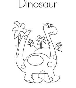 I see a dinosaurs. 10个带有可爱卡通恐龙简笔画的英文单词描红作业