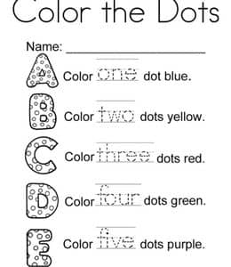 Color the Dots！11张英文数字单词以及数字描红趣味作业题！