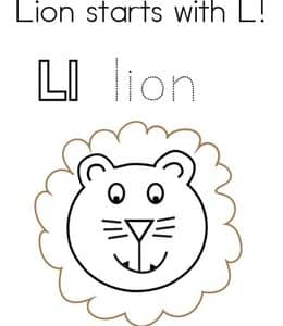 Lion starts with L! 10张大狮子小猫咪英文单词描红作业！