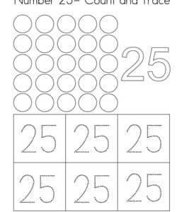 10张数字25以及更多数字配对趣味启蒙数学作业题下载！