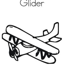 11张低幼孩子们的滑翔机小飞机涂色儿童简笔画免费下载！