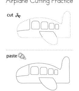 Airplane Cutting Practice！9张有趣的飞机主题涂色字母描红手工可涂色简笔画！