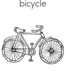 bicycle！10张认识英文单词自行车独轮车有趣的描红练习卡！