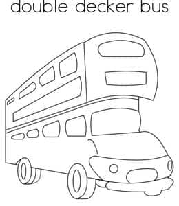 double decker bus！13认识公共汽车卡车双层巴士英文单词描红练习卡片！