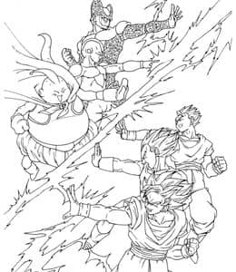 11张动画《七龙珠》最强战斗男生最喜爱的格斗主题涂色图片！