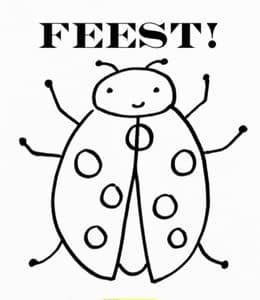 9张简单有趣的瓢虫鼹鼠风筝有趣的儿童涂色简笔画图片大全！