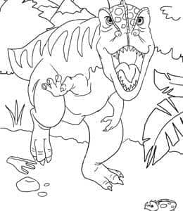 10张晚白垩纪的霸王龙和侏罗纪晚期的腕龙儿童涂色图纸下载