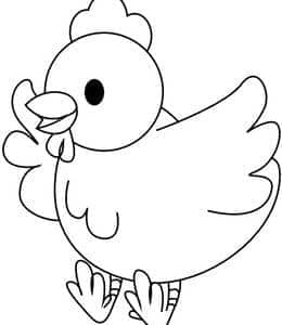 可爱而勤劳的小动物！9张公鸡母鸡儿童涂色简笔画免费下载！