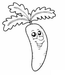 9张富含胡萝卜素的健康蔬菜胡萝卜卡通儿童涂色简笔画下载！