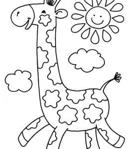 微笑的长颈鹿的童话故事！11张优雅的长脖子长颈鹿儿童填色图片