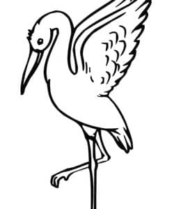 故事中会送孩婴儿的鸟类是什么？11张跳舞的白鹳卡通涂色图片