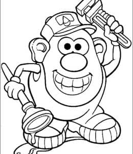 11张《玩具总动员》系列电影中重要的角色土豆先生玩具卡通涂色图片！