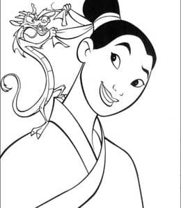 7张勇敢女孩子《花木兰》动画卡通填色图片免费下载！