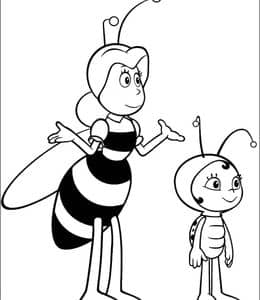 14张有趣和富有教育意义的《小蜜蜂玛雅》小蜜蜂涂色图片下载！