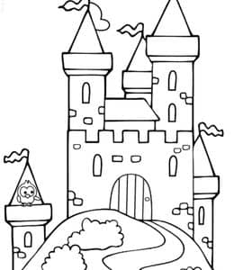 一起搭建沙子城堡！10张最棒的沙子城堡公主的城堡涂色图片