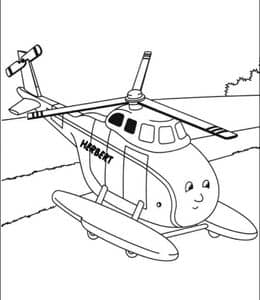 10张《托马斯小火车》托马斯和救援飞机Harold卡通涂色图片下载