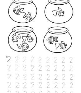 12张正确而美观的书写数字2幼儿园描红数字练习题下载！