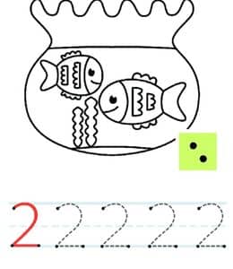 14张启蒙数学更多数字2描红免费作业题下载！