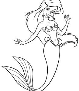 人人都爱的9张可爱的动画电影《小美人鱼》任务角色涂色图片！