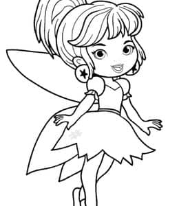 10张胖乎乎的小精灵小天使女孩卡通涂色免费图片下载！