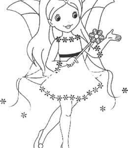 12张拿着魔法的小仙女卡通公主涂色图片免费下载！