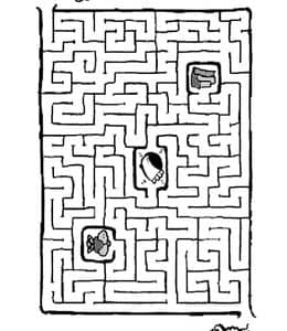 适合小孩子的迷宫游戏！14张简单有趣的迷宫路线图纸免费下载！