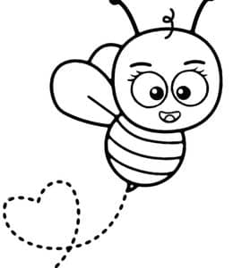 10张更多可爱小蜜蜂幼儿手绘涂色儿童画免费下载！