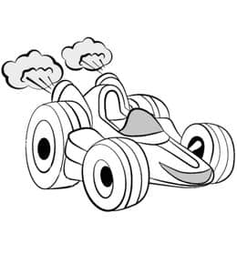 14张我最喜欢的小赛车玩具和大吊车推土机玩具涂色简笔画！
