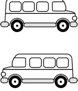 10张可打印的小面包车公共汽车及更多小汽车玩具涂色简笔画！