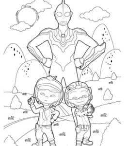 13张勇敢无敌的《奥特曼》拯救宇宙的故事卡通涂色图片免费下载
