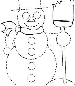 控笔练习！9张沿着点描线冬天雪人天气雪橇圣诞树主题控笔涂色作业题免费下载！