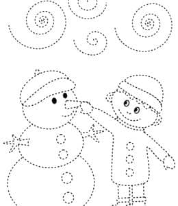 如何正确握笔或铅笔！10张点对点描线雪人冬天主题专注力练习题下载打印！