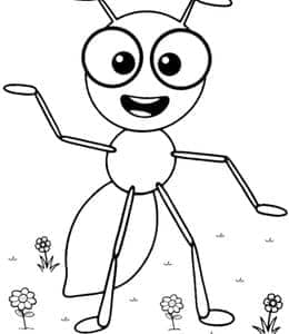 10张非常有趣且社会性的昆虫蚂蚁卡通涂色简笔画！