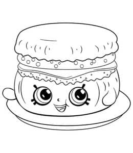 12张带着大眼睛的萌萌的可爱甜美的杯子蛋糕玩具涂色卡通简笔画