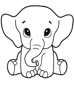 温柔善良的巨人！10张动物园中的可爱大象卡通儿童涂色图片