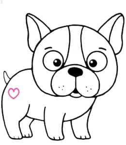 10张我家有只小法斗有趣的可爱小狗卡通儿童涂色简笔画！